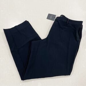 NWT St. John Caviar Jennifer Crepe Marocain Ankle Pant Black 12